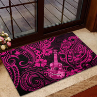 Hawaii Ukulele Rubber Doormat Polynesian Pattern Pink Version - Wonder Print Shop