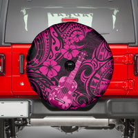 Hawaii Ukulele Spare Tire Cover Polynesian Pattern Pink Version - Wonder Print Shop