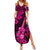 Hawaii Ukulele Summer Maxi Dress Polynesian Pattern Pink Version - Wonder Print Shop