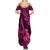 Hawaii Ukulele Summer Maxi Dress Polynesian Pattern Pink Version - Wonder Print Shop