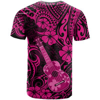 Hawaii Ukulele T Shirt Polynesian Pattern Pink Version - Wonder Print Shop