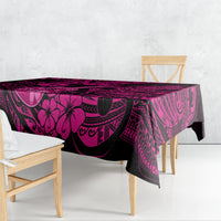 Hawaii Ukulele Tablecloth Polynesian Pattern Pink Version - Wonder Print Shop
