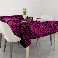 Hawaii Ukulele Tablecloth Polynesian Pattern Pink Version - Wonder Print Shop