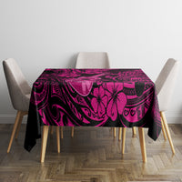 Hawaii Ukulele Tablecloth Polynesian Pattern Pink Version - Wonder Print Shop