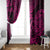 Hawaii Ukulele Window Curtain Polynesian Pattern Pink Version - Wonder Print Shop