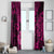 Hawaii Ukulele Window Curtain Polynesian Pattern Pink Version - Wonder Print Shop