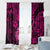 Hawaii Ukulele Window Curtain Polynesian Pattern Pink Version - Wonder Print Shop