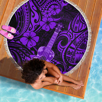 Hawaii Ukulele Beach Blanket Polynesian Pattern Purple Version - Wonder Print Shop