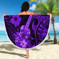 Hawaii Ukulele Beach Blanket Polynesian Pattern Purple Version - Wonder Print Shop