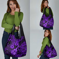 Hawaii Ukulele Grocery Bag Polynesian Pattern Purple Version