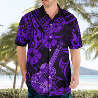 Hawaii Ukulele Hawaiian Shirt Polynesian Pattern Purple Version - Wonder Print Shop