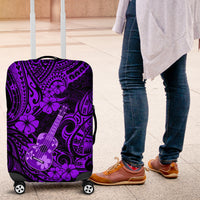 Hawaii Ukulele Luggage Cover Polynesian Pattern Purple Version - Wonder Print Shop