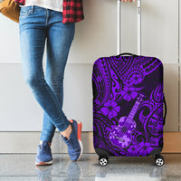 Hawaii Ukulele Luggage Cover Polynesian Pattern Purple Version - Wonder Print Shop