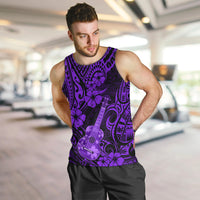 Hawaii Ukulele Men Tank Top Polynesian Pattern Purple Version - Wonder Print Shop