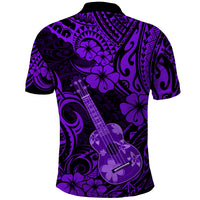 Hawaii Ukulele Polo Shirt Polynesian Pattern Purple Version - Wonder Print Shop
