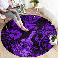 hawaii-ukulele-round-carpet-polynesian-pattern-purple-version