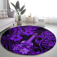 hawaii-ukulele-round-carpet-polynesian-pattern-purple-version