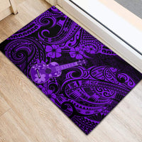 Hawaii Ukulele Rubber Doormat Polynesian Pattern Purple Version - Wonder Print Shop