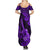 Hawaii Ukulele Summer Maxi Dress Polynesian Pattern Purple Version - Wonder Print Shop