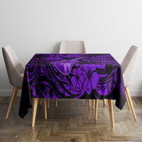 Hawaii Ukulele Tablecloth Polynesian Pattern Purple Version - Wonder Print Shop