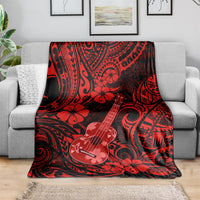 hawaii-ukulele-blanket-polynesian-pattern-red-version