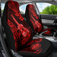 Hawaii Ukulele Car Seat Cover Polynesian Pattern Red Version - Wonder Print Shop