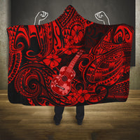 hawaii-ukulele-hooded-blanket-polynesian-pattern-red-version