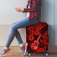Hawaii Ukulele Luggage Cover Polynesian Pattern Red Version - Wonder Print Shop