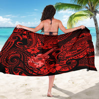 Hawaii Ukulele Sarong Polynesian Pattern Red Version - Wonder Print Shop