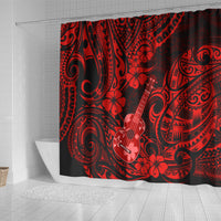 hawaii-ukulele-shower-curtain-polynesian-pattern-red-version