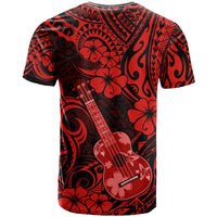 Hawaii Ukulele T Shirt Polynesian Pattern Red Version - Wonder Print Shop