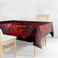 Hawaii Ukulele Tablecloth Polynesian Pattern Red Version - Wonder Print Shop