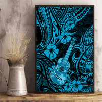 Hawaii Ukulele Canvas Wall Art Polynesian Pattern Sky Blue Version - Wonder Print Shop