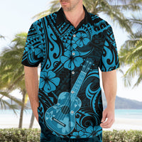 Hawaii Ukulele Hawaiian Shirt Polynesian Pattern Sky Blue Version - Wonder Print Shop