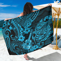 Hawaii Ukulele Sarong Polynesian Pattern Sky Blue Version - Wonder Print Shop