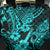 Hawaii Ukulele Back Car Seat Cover Polynesian Pattern Turquoise Version - Wonder Print Shop