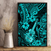 Hawaii Ukulele Canvas Wall Art Polynesian Pattern Turquoise Version - Wonder Print Shop