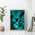 Hawaii Ukulele Canvas Wall Art Polynesian Pattern Turquoise Version - Wonder Print Shop