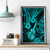 Hawaii Ukulele Canvas Wall Art Polynesian Pattern Turquoise Version - Wonder Print Shop