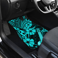 Hawaii Ukulele Car Mats Polynesian Pattern Turquoise Version - Wonder Print Shop