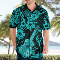 Hawaii Ukulele Hawaiian Shirt Polynesian Pattern Turquoise Version - Wonder Print Shop