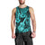 Hawaii Ukulele Men Tank Top Polynesian Pattern Turquoise Version - Wonder Print Shop