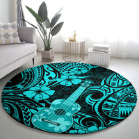 hawaii-ukulele-round-carpet-polynesian-pattern-turquoise-version