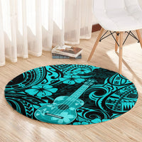 hawaii-ukulele-round-carpet-polynesian-pattern-turquoise-version