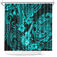hawaii-ukulele-shower-curtain-polynesian-pattern-turquoise-version