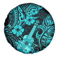 Hawaii Ukulele Spare Tire Cover Polynesian Pattern Turquoise Version - Wonder Print Shop
