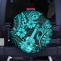 Hawaii Ukulele Spare Tire Cover Polynesian Pattern Turquoise Version - Wonder Print Shop