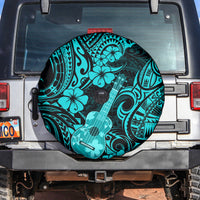 Hawaii Ukulele Spare Tire Cover Polynesian Pattern Turquoise Version - Wonder Print Shop