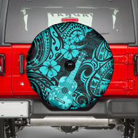 Hawaii Ukulele Spare Tire Cover Polynesian Pattern Turquoise Version - Wonder Print Shop