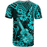 Hawaii Ukulele T Shirt Polynesian Pattern Turquoise Version - Wonder Print Shop